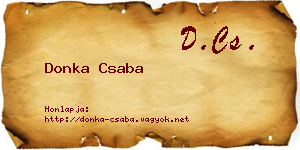 Donka Csaba névjegykártya